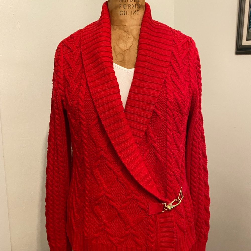 Ralph Lauren Chunky Red Cardigan